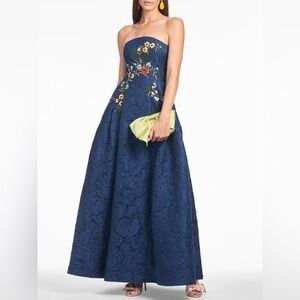 Sachin + Babi Blue Floral Embroidered Dress